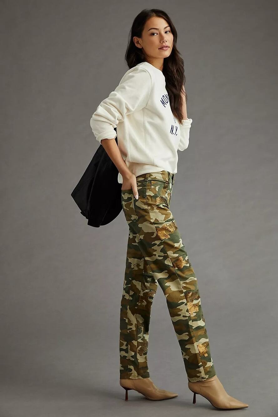 New Anthropologie Pilcro The Wanderer Sequined Low-Rise Pants SIZE 27T